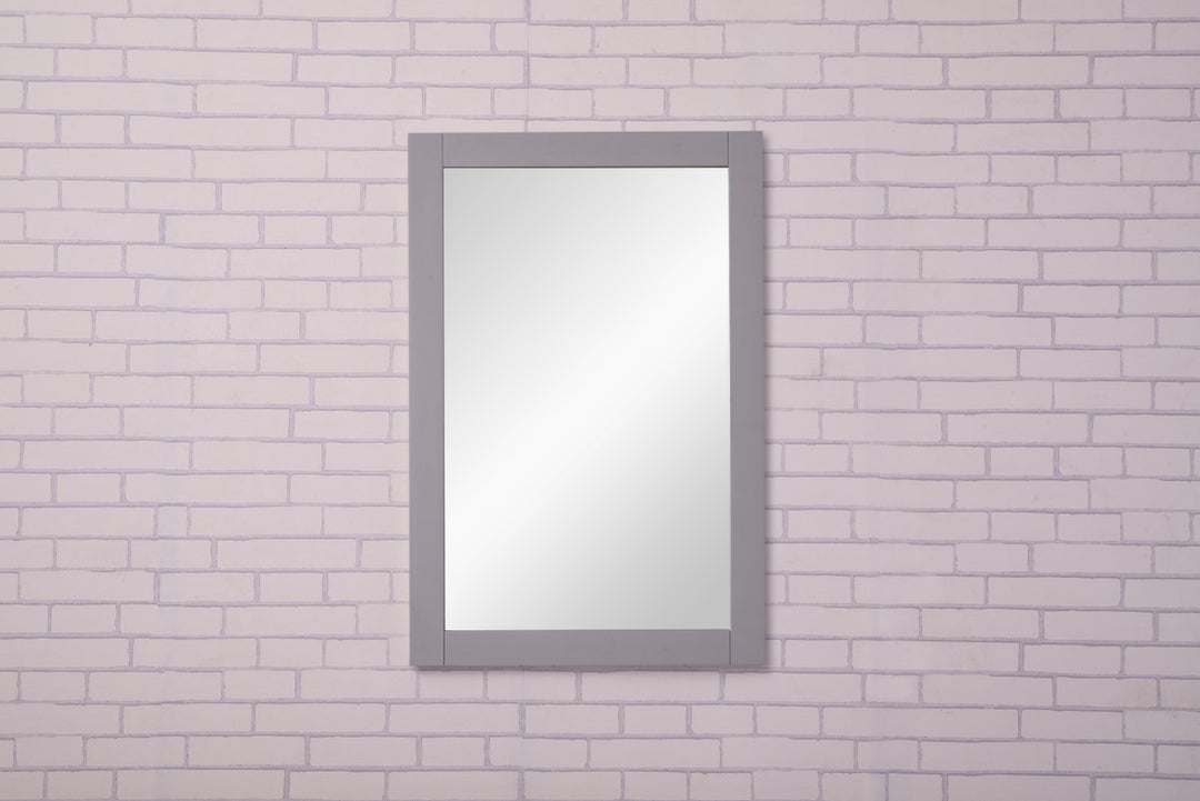 22 In. X 32 In. Wall Mirror In Medium Grey Finish