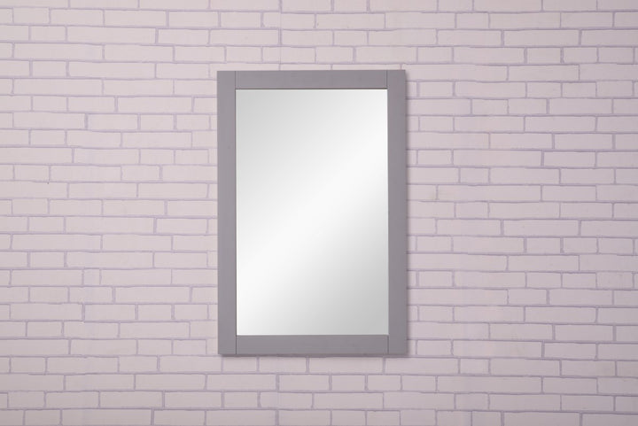 22 In. X 32 In. Wall Mirror In Medium Grey Finish