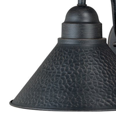 9.75-in Outdoor Wall Light Aged Iron and Light Gold