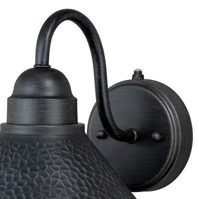9.75-in Outdoor Wall Light Aged Iron and Light Gold
