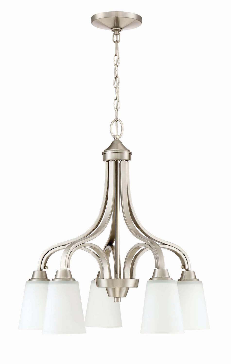 5 Light Down Chandelier in Brushed Polished Nickel by Craftmade