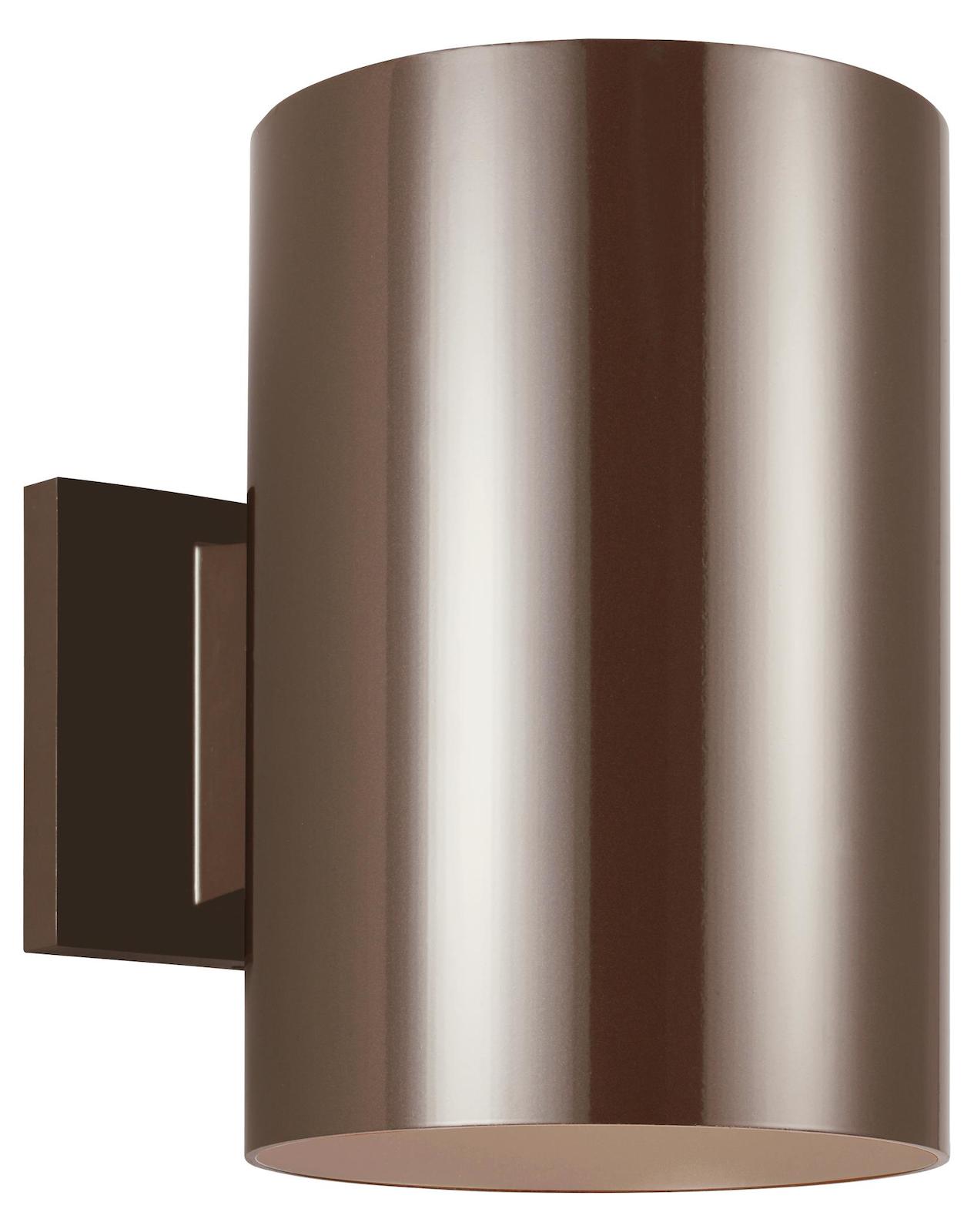 6In. Outdoor Bullet One Light Wall Lantern In Bronze by VC Studio Collection