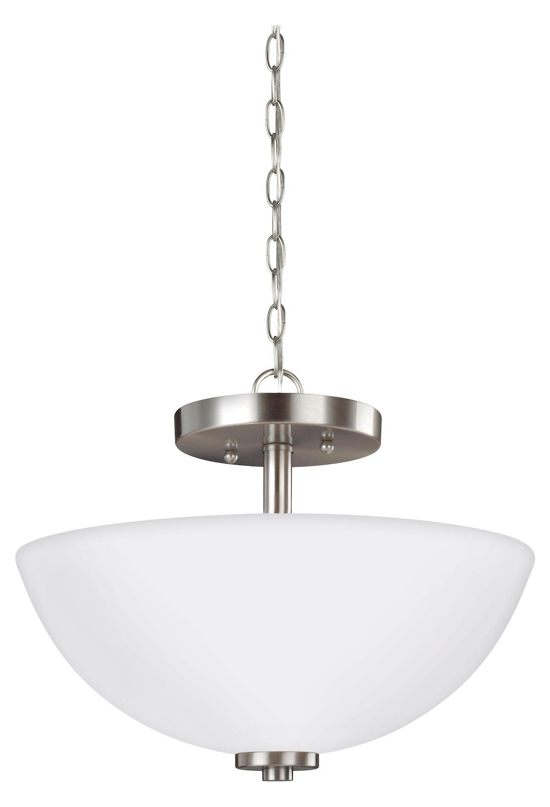 Two Light Semi-Flush Convertible Pendant by Generation Lighting