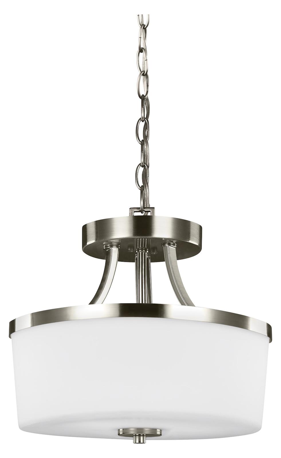 Two Light Semi-Flush Convertible Pendant by Generation Lighting