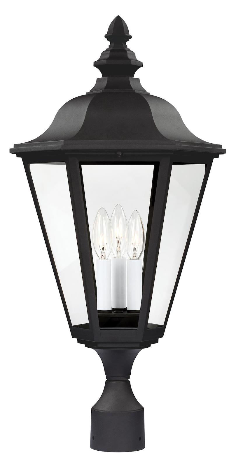 Three Light Outdoor Post Lantern by Generation Lighting