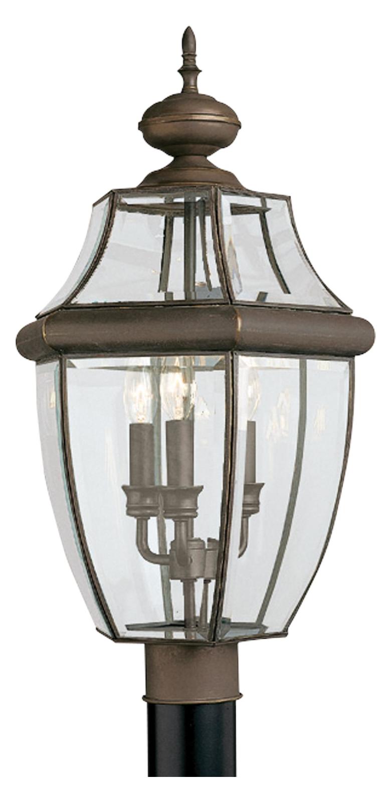Three Light Outdoor Post Lantern by Generation Lighting