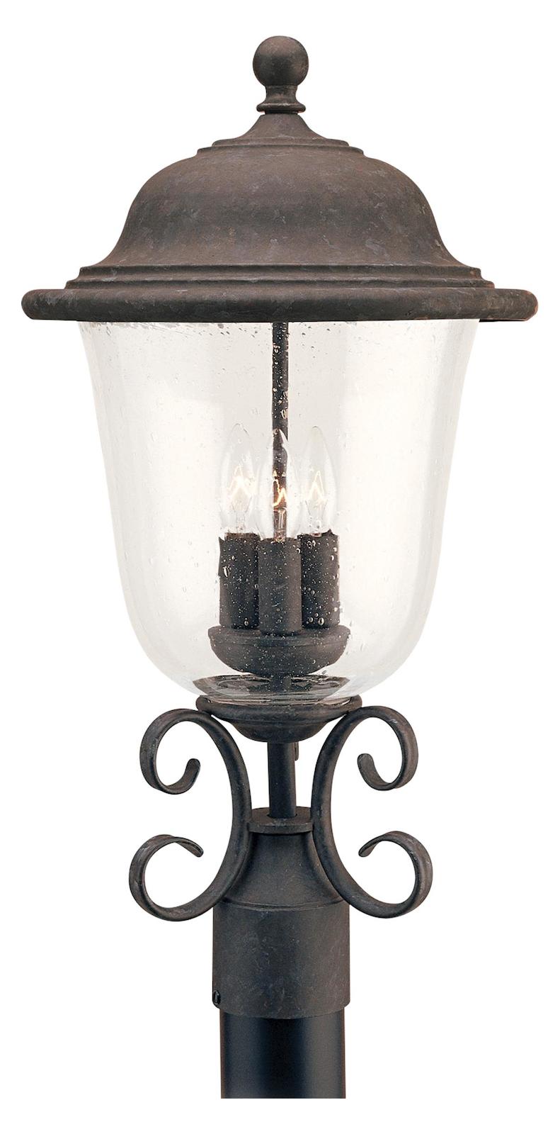 Three Light Outdoor Post Lantern by Generation Lighting