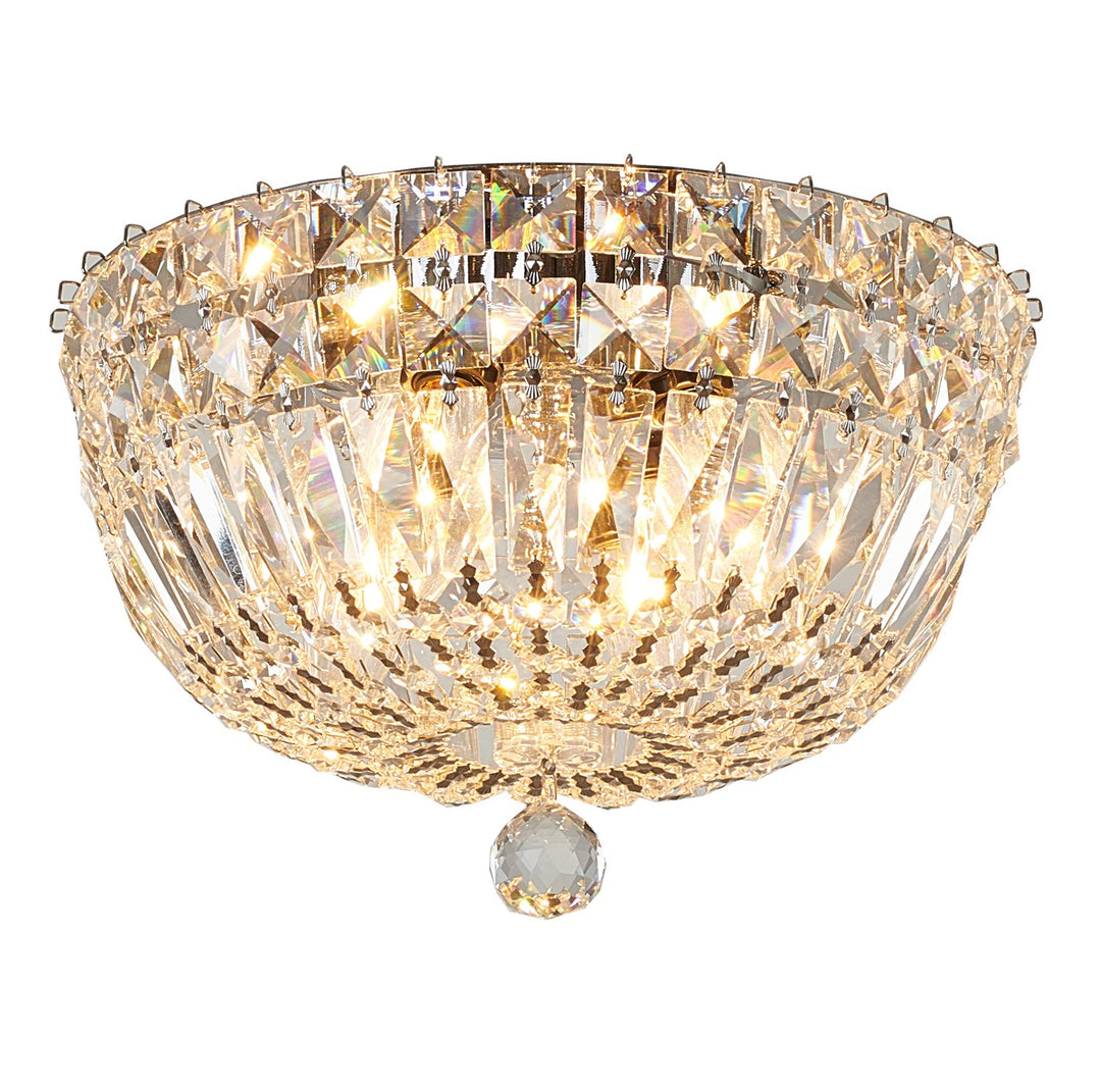 Clear Crystal Chrome Frame Light Fixture by Bethel