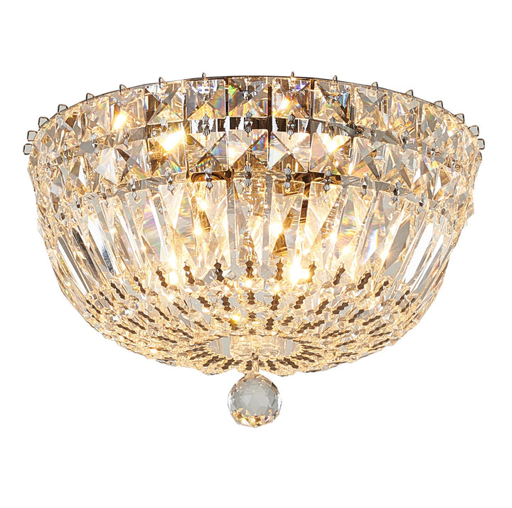 Clear Crystal Chrome Frame Light Fixture by Bethel