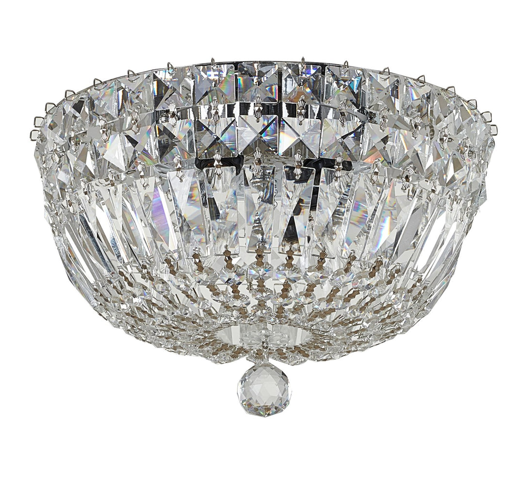 Clear Crystal Chrome Frame Light Fixture