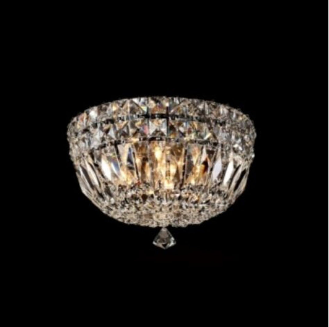 Clear Crystal Chrome Frame Light Fixture