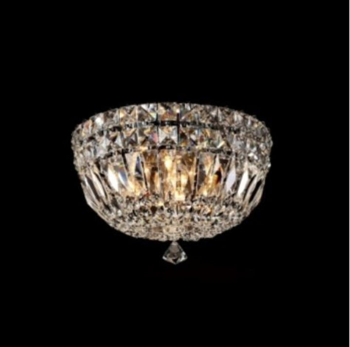 Clear Crystal Chrome Frame Light Fixture