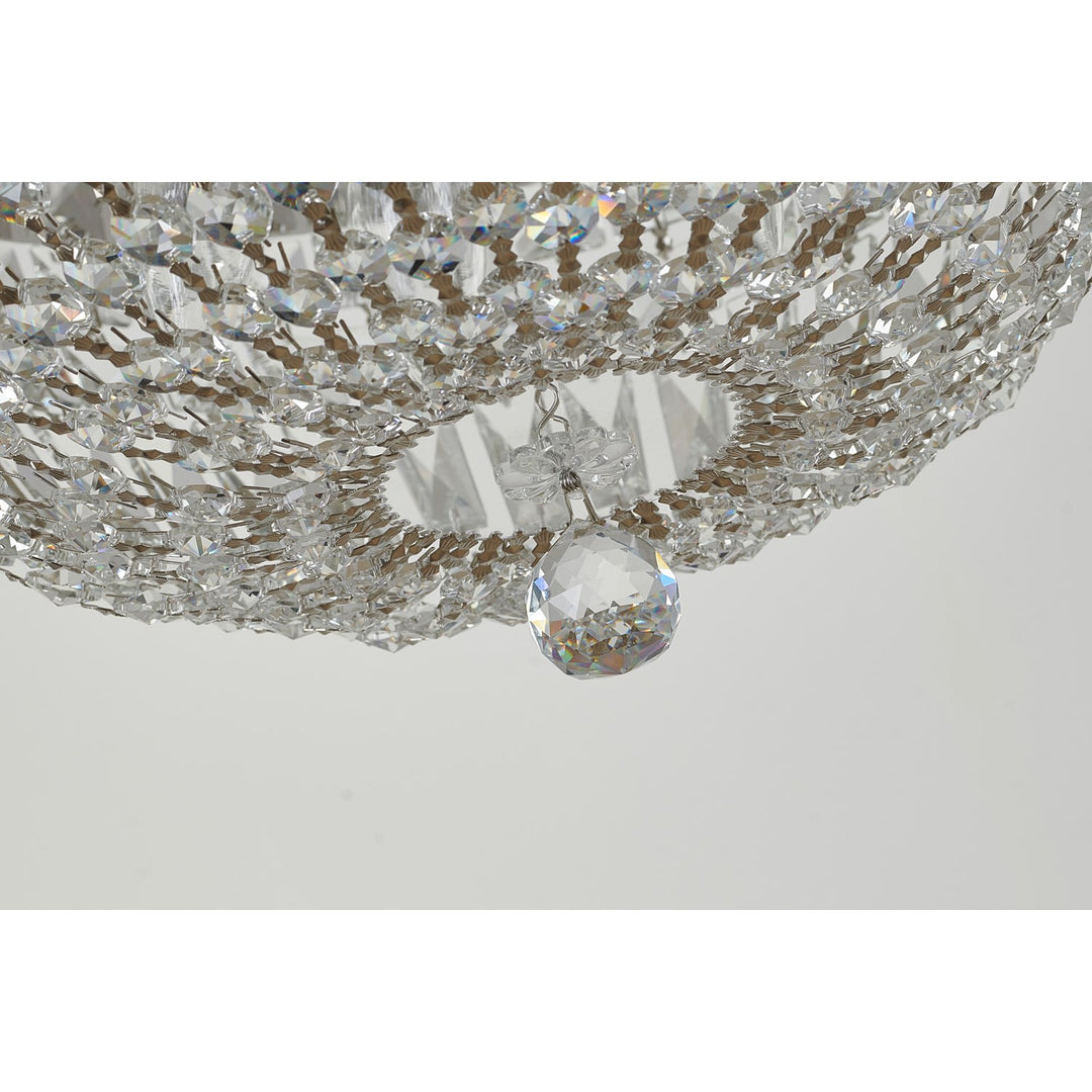Clear Crystal Chrome Frame Light Fixture