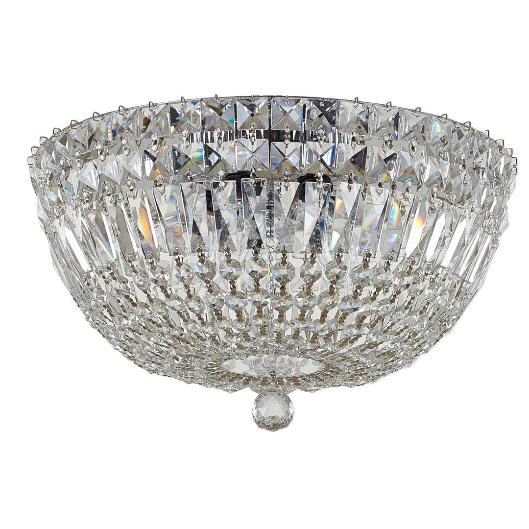 Clear Crystal Chrome Frame Light Fixture