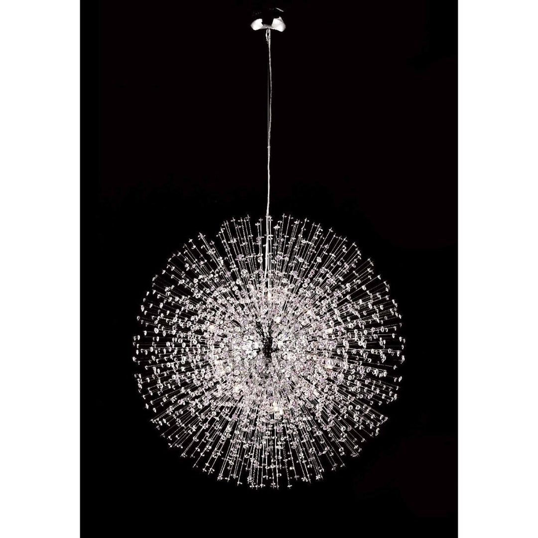 Blue And Clear Crystal Chrome Frame Light Fixture