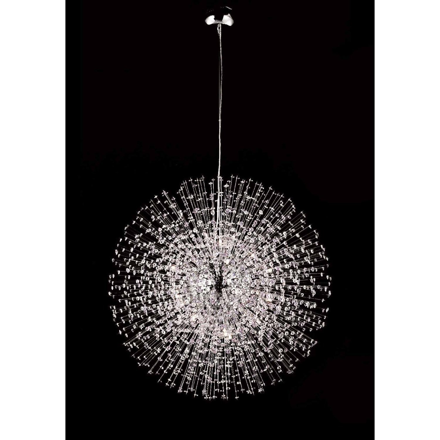 Blue And Clear Crystal Chrome Frame Light Fixture