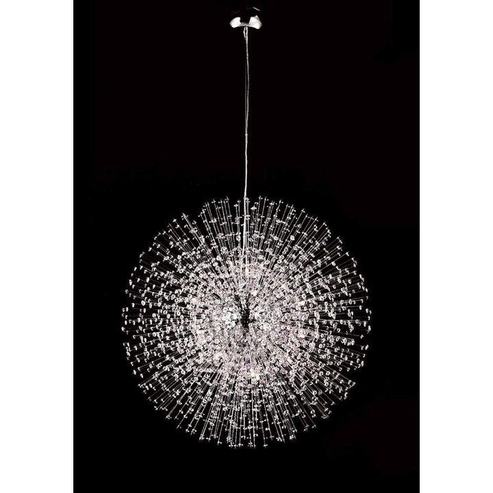 Blue And Clear Crystal Chrome Frame Light Fixture
