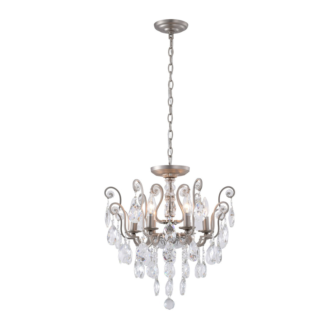 Clear Crystal Pewter Frame Light Fixture by Bethel