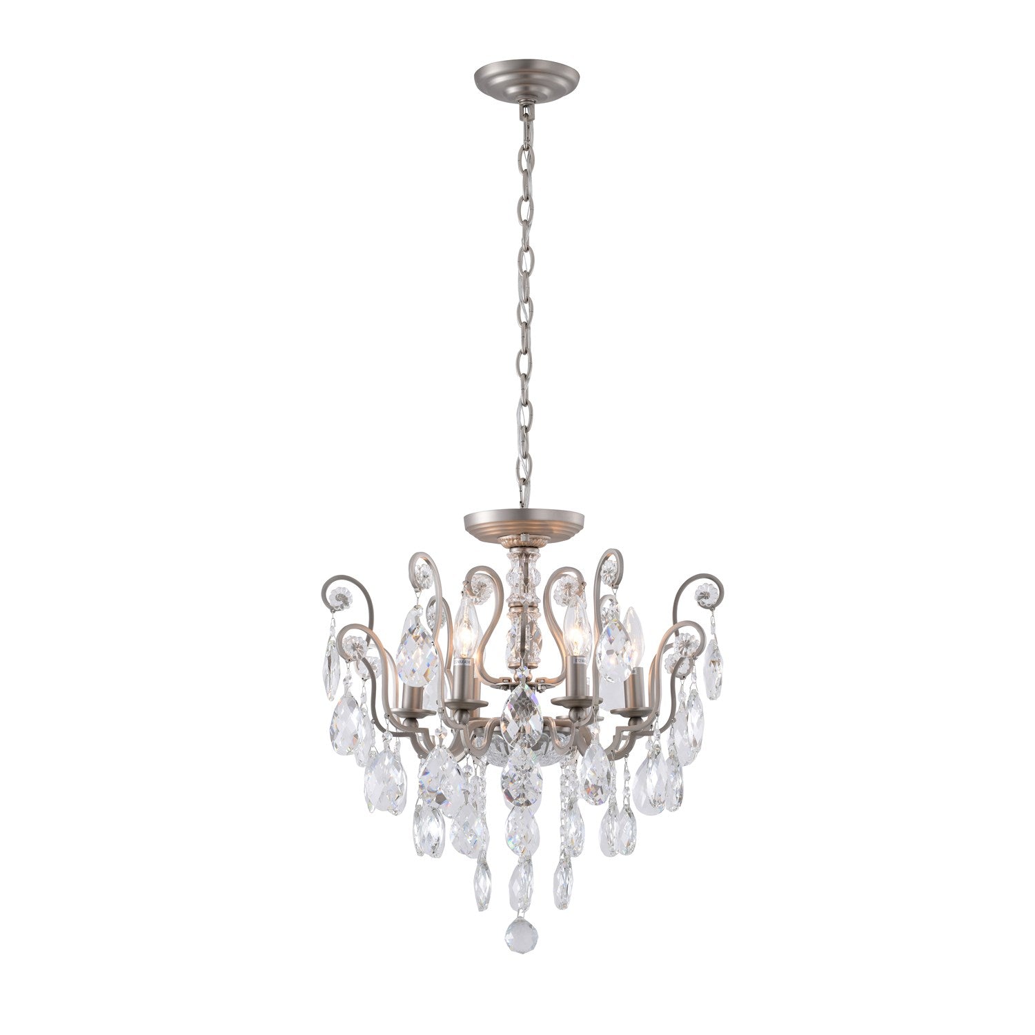Clear Crystal Pewter Frame Light Fixture by Bethel