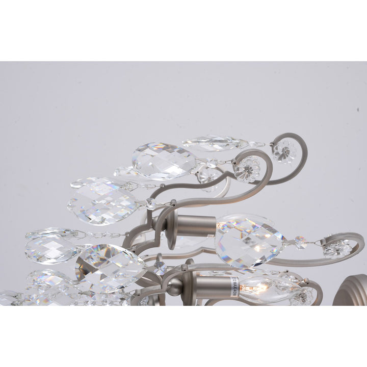 Clear Crystal Pewter Frame Light Fixture
