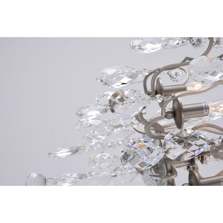 Clear Crystal Pewter Frame Light Fixture