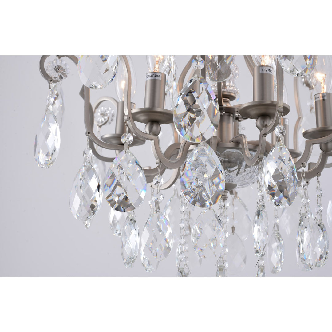 Clear Crystal Pewter Frame Light Fixture