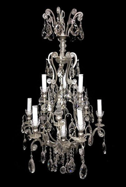Clear Crystal Pewter Frame Light Fixture by Bethel