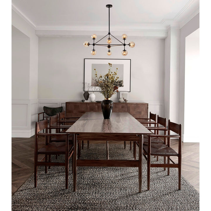 Amber Glass Black Frame Light Fixture by Bethel