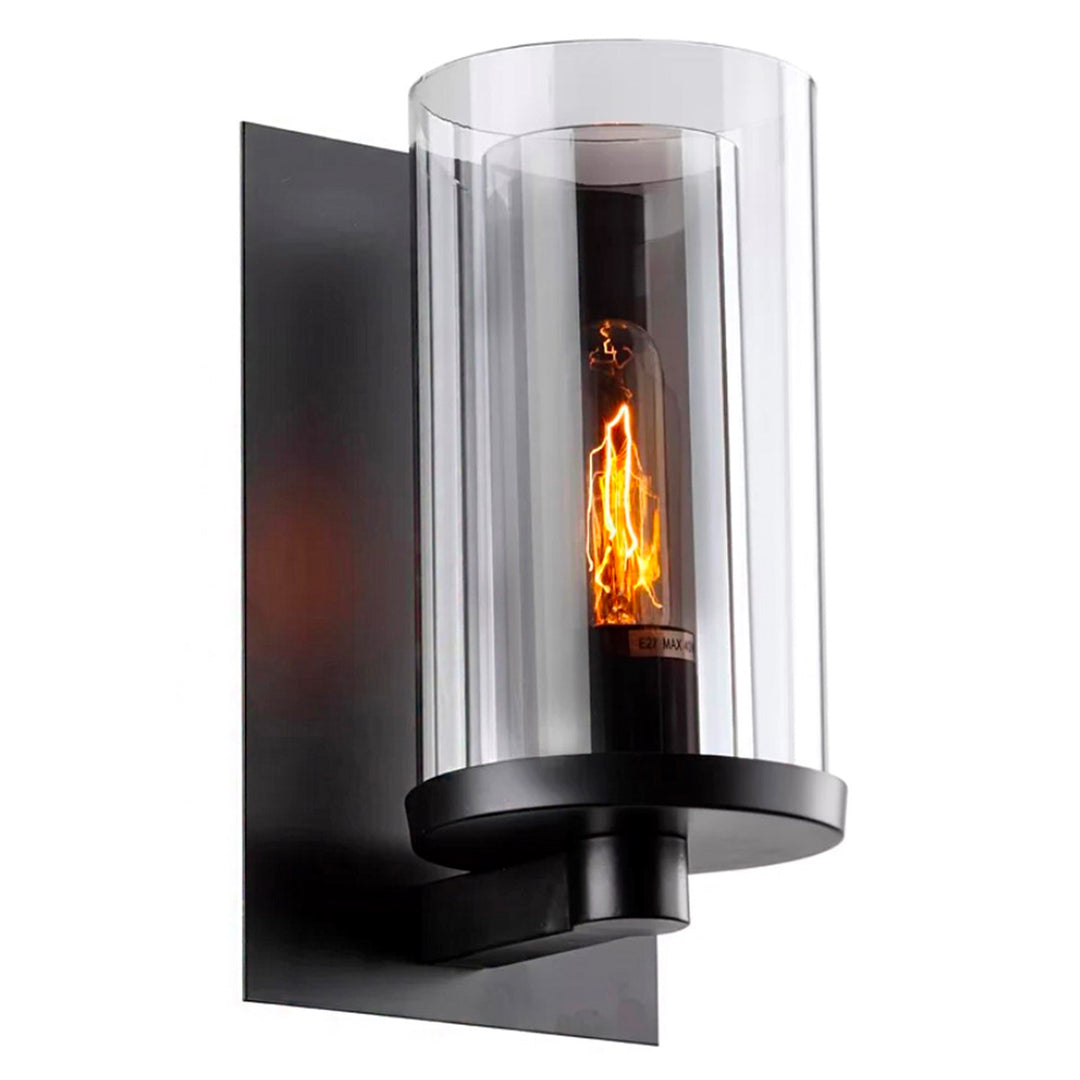 Clear Glass Black Frame Light Fixture