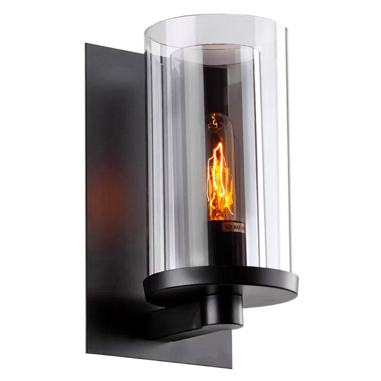 Clear Glass Black Frame Light Fixture