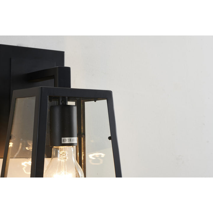 Clear Glass Black Frame Light Fixture