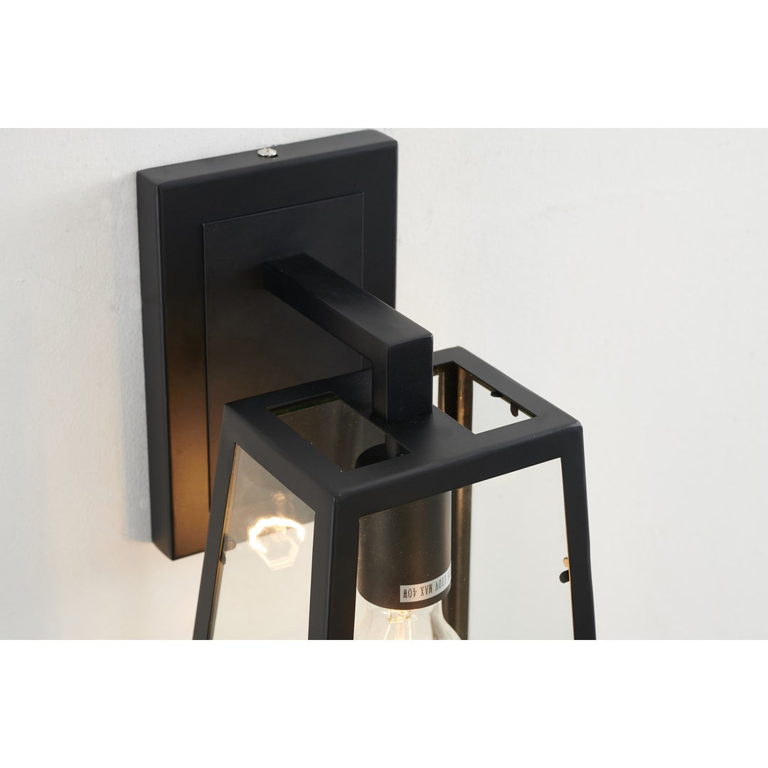 Clear Glass Black Frame Light Fixture