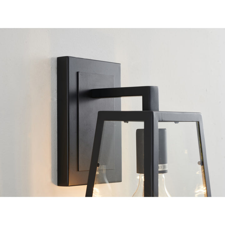 Clear Glass Black Frame Light Fixture