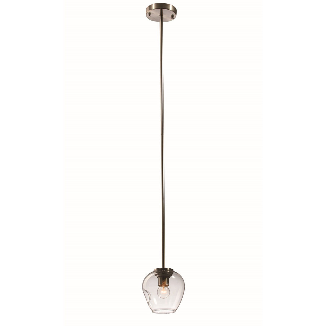 Clear Glass Satin Nickel Metal Light Fixture by Bethel