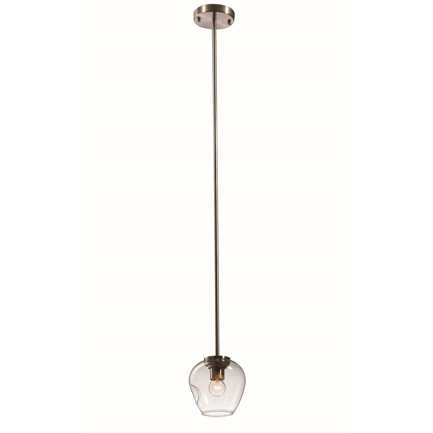 Clear Glass Satin Nickel Metal Light Fixture by Bethel