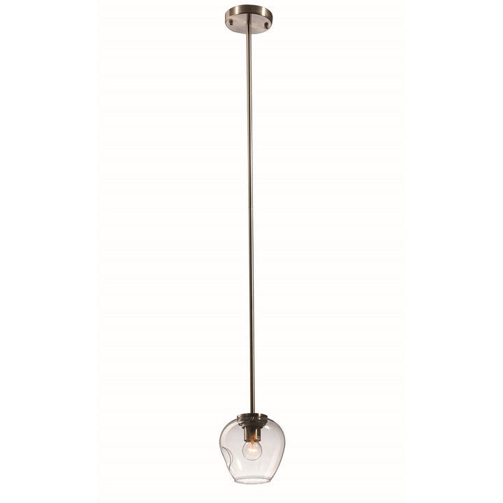 Clear Glass Satin Nickel Metal Light Fixture by Bethel