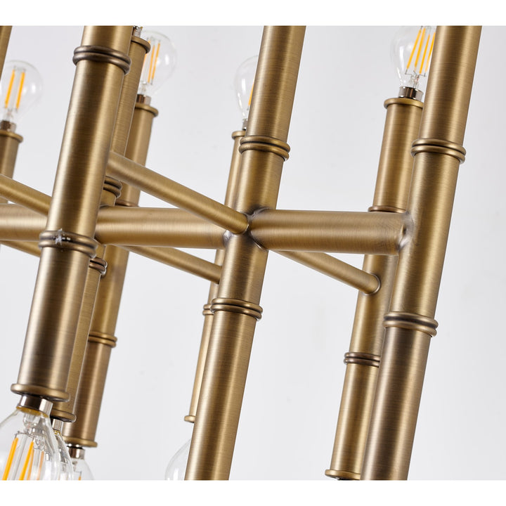 Bamboo Pipe  Antique Brass Metal Light Fixture