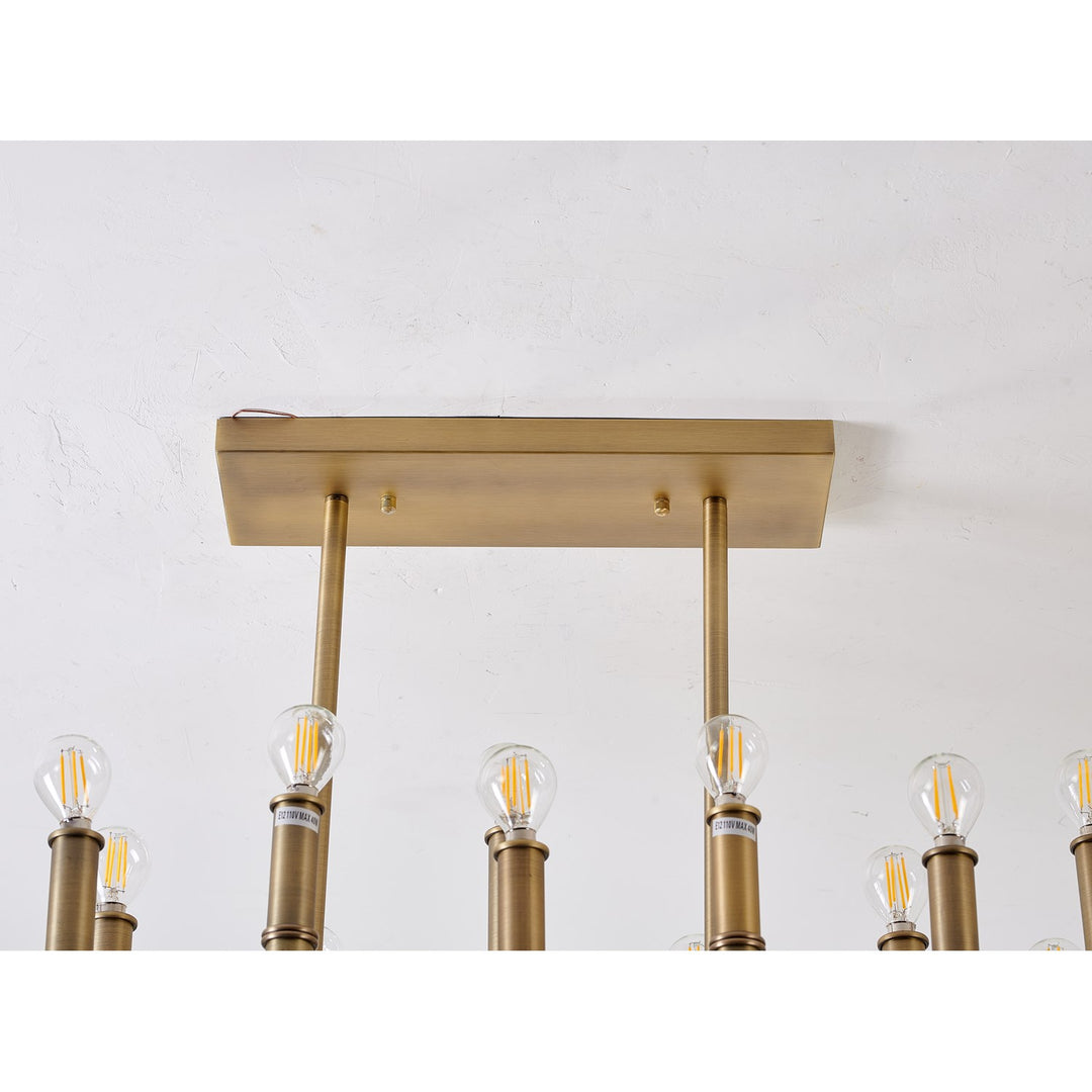 Bamboo Pipe  Antique Brass Metal Light Fixture