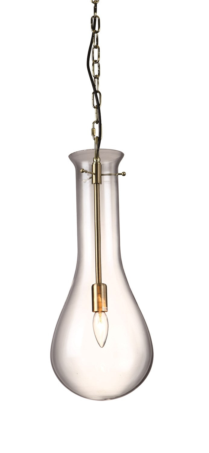Clear Glass Satin Gold Frame Light Fixture by Bethel