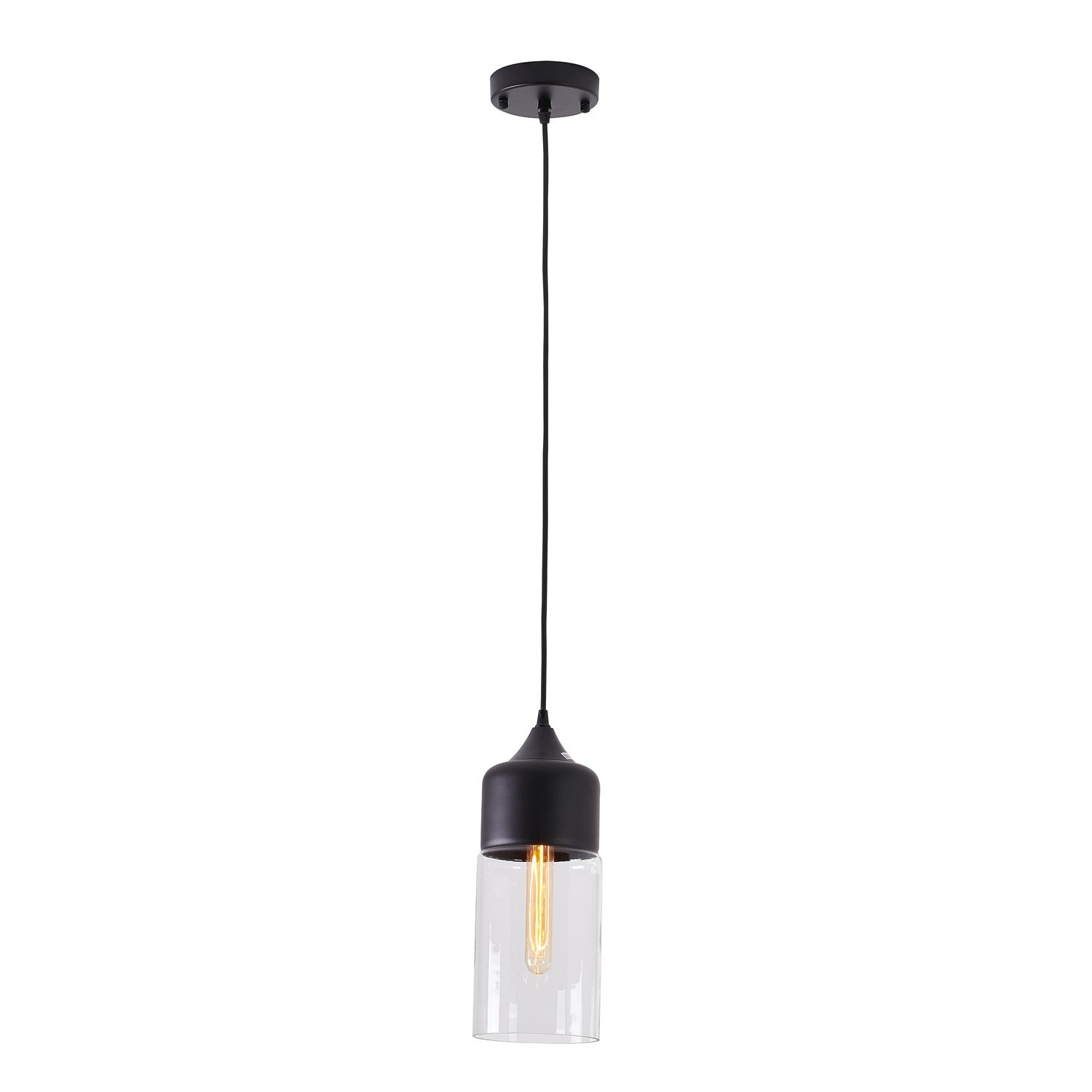 Black Metal Black Frame Light Fixture by Bethel