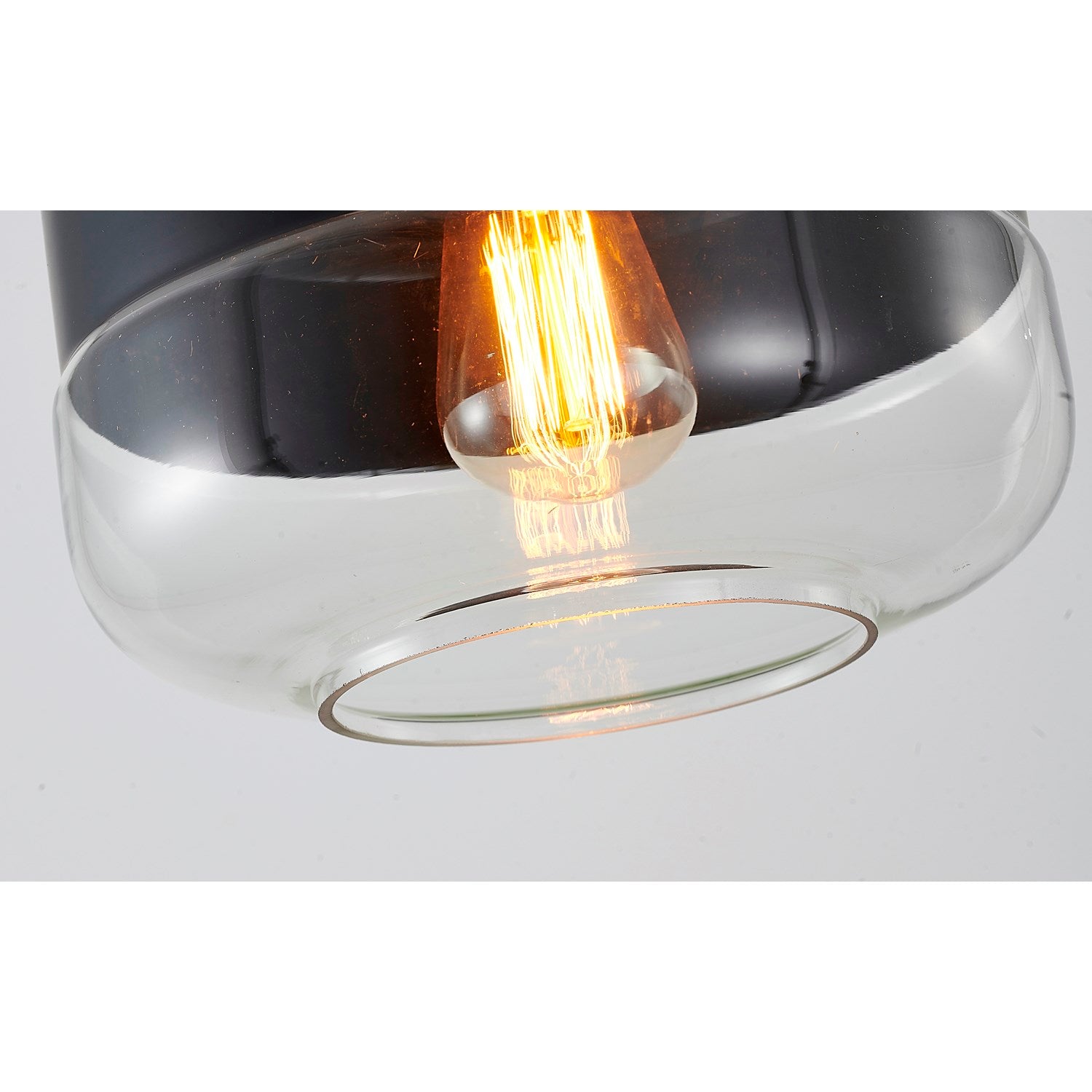 Clear Glass Black Frame Light Fixture