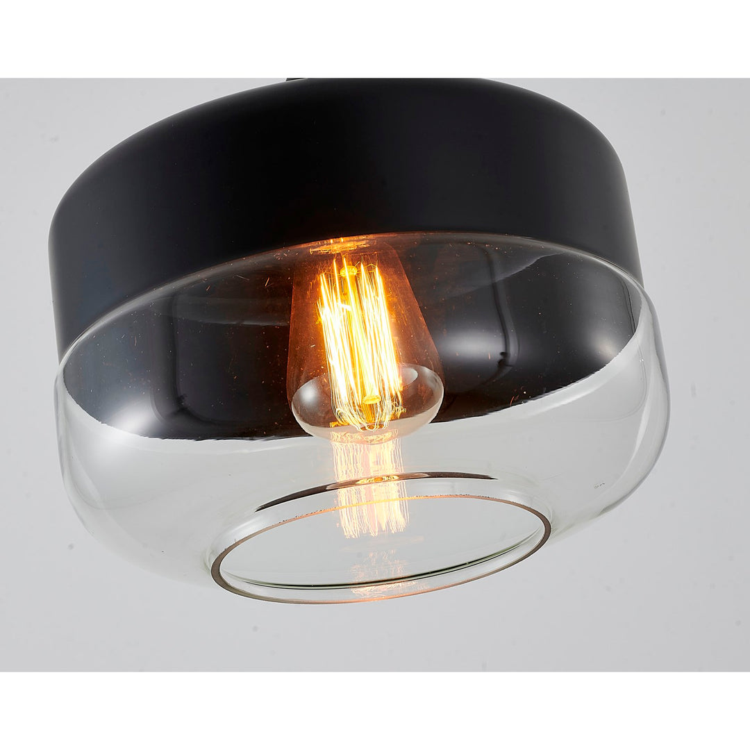 Clear Glass Black Frame Light Fixture