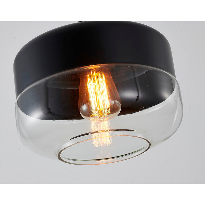 Clear Glass Black Frame Light Fixture