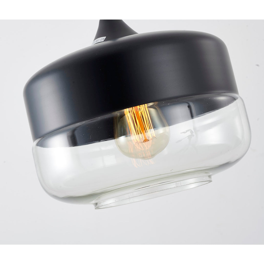 Clear Glass Black Frame Light Fixture