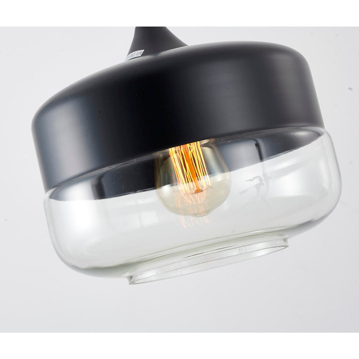 Clear Glass Black Frame Light Fixture