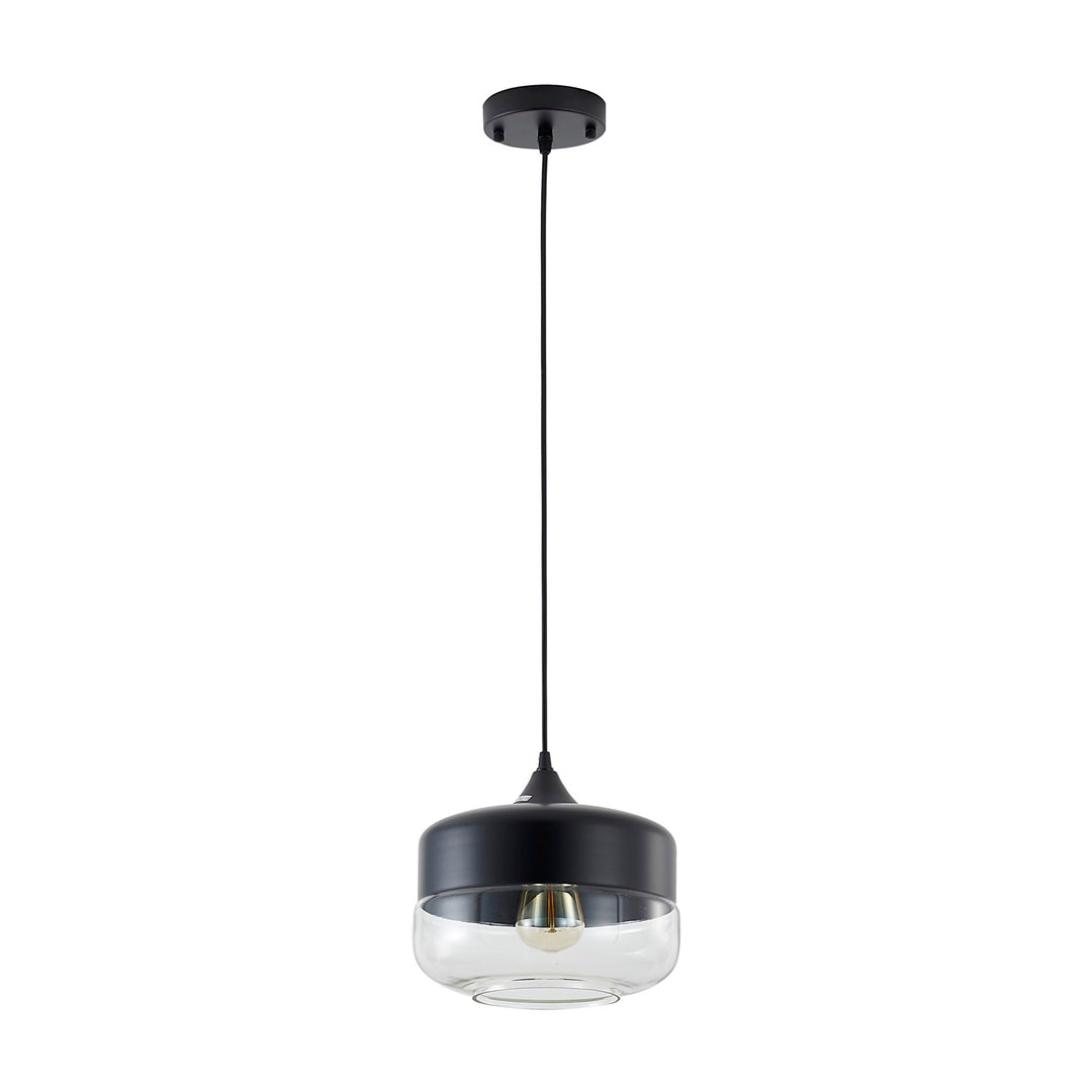 Clear Glass Black Frame Light Fixture