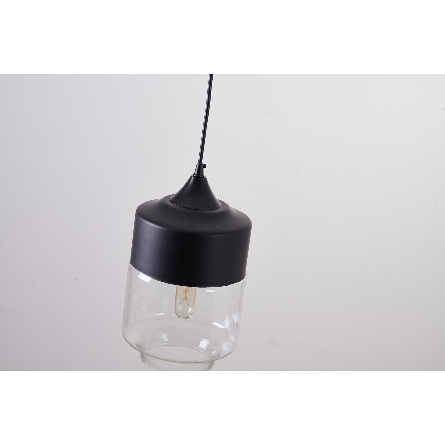Clear Glass Black Frame Light Fixture