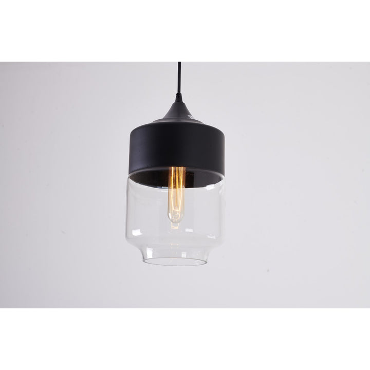Clear Glass Black Frame Light Fixture