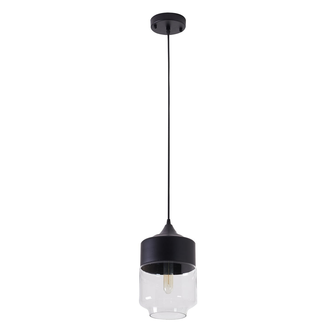 Clear Glass Black Frame Light Fixture
