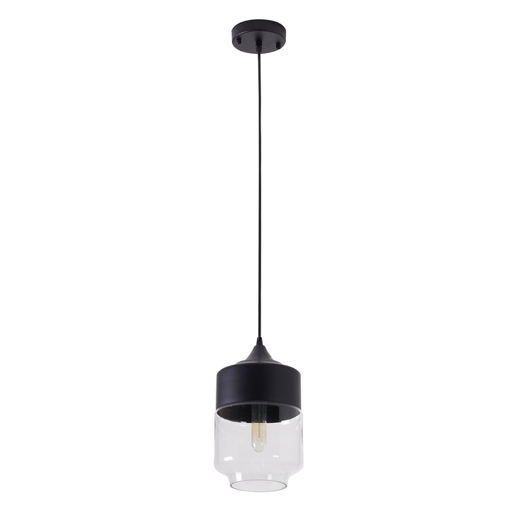 Clear Glass Black Frame Light Fixture